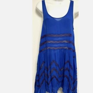 Intimately Free People Dotted Voile & Lace Trapeze Slip Dress, S/P, Preowned,EUC